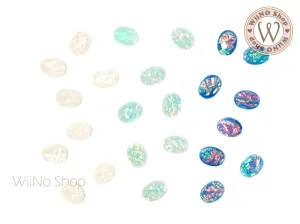 6 x 8mm Mystic Mermaid Oval Flat Back Nail Art Rhinestone- 10 pcs