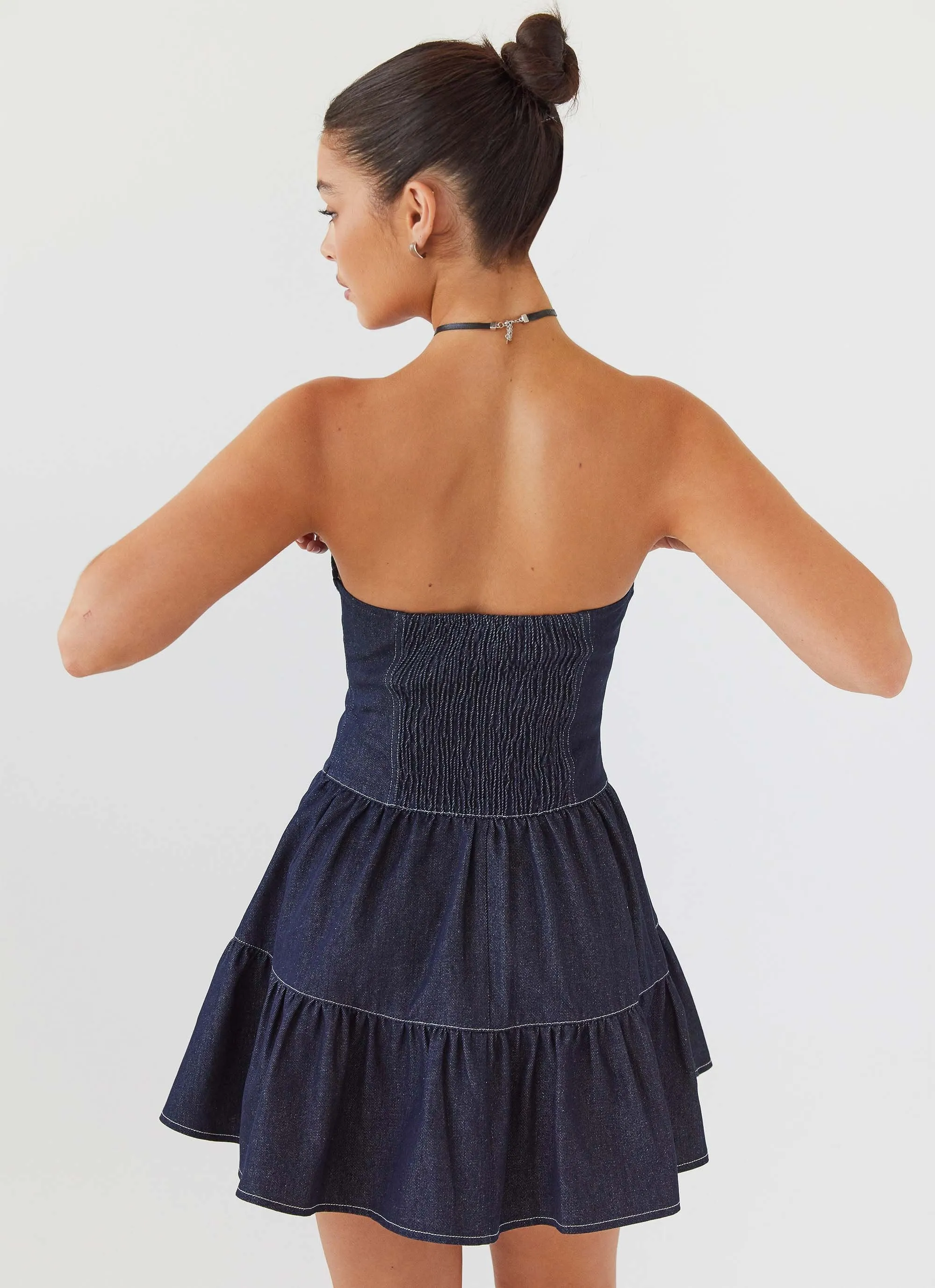 Adriana Denim Bustier Dress - Indigo