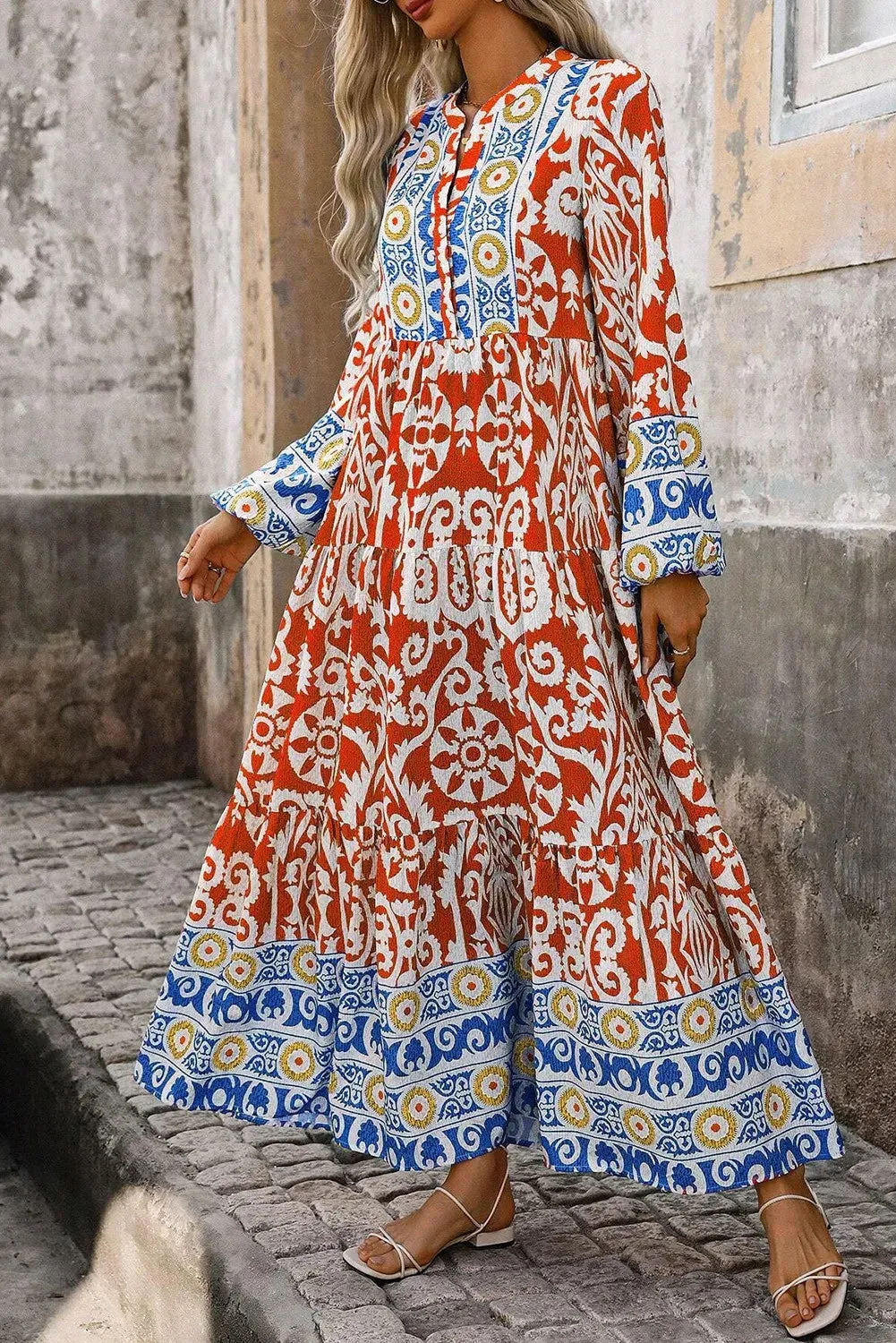 Boho Long Sleeve Maxi Dress