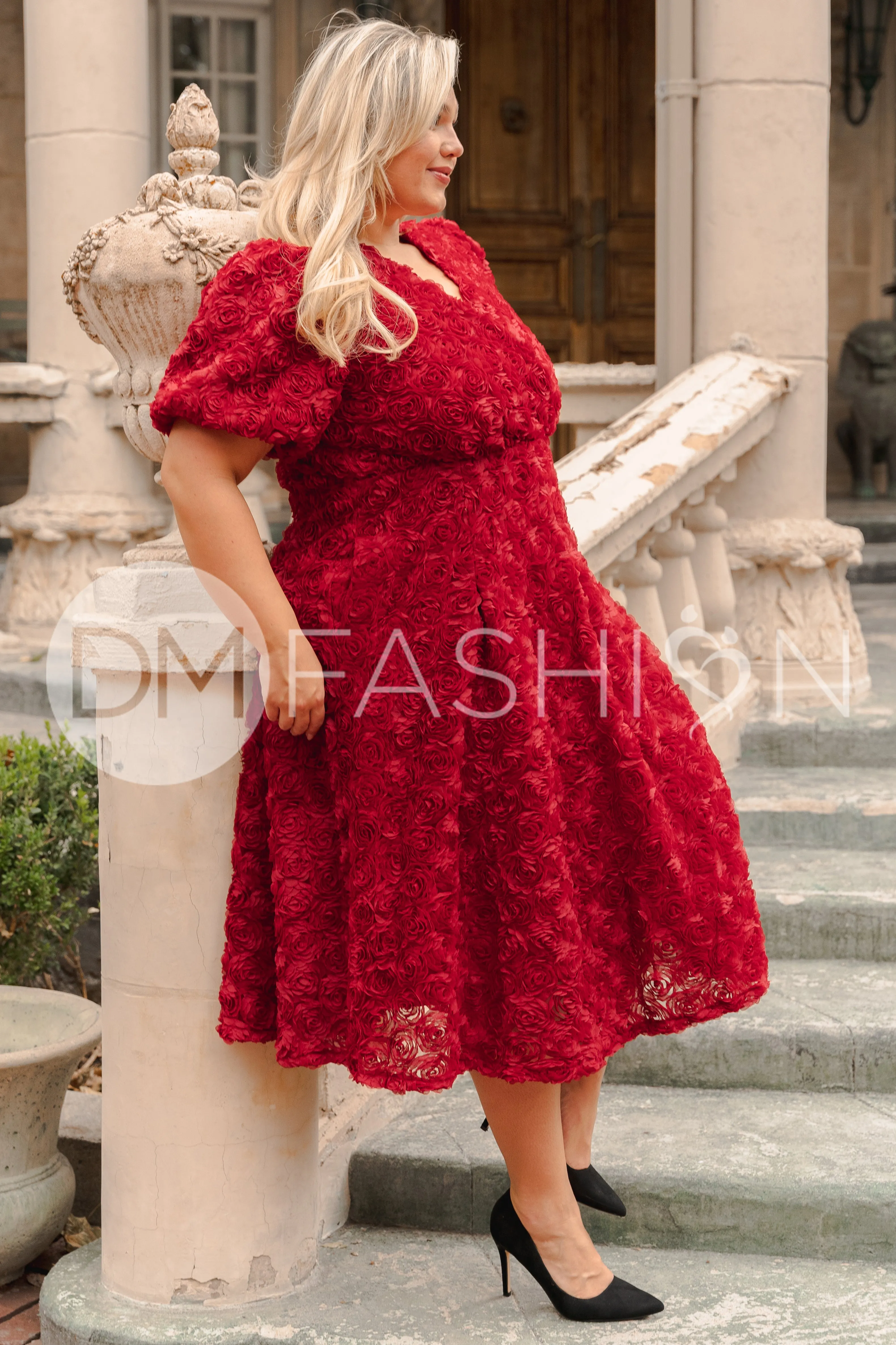 Briar Rose Red Midi Dress - DM EXCLUSIVE