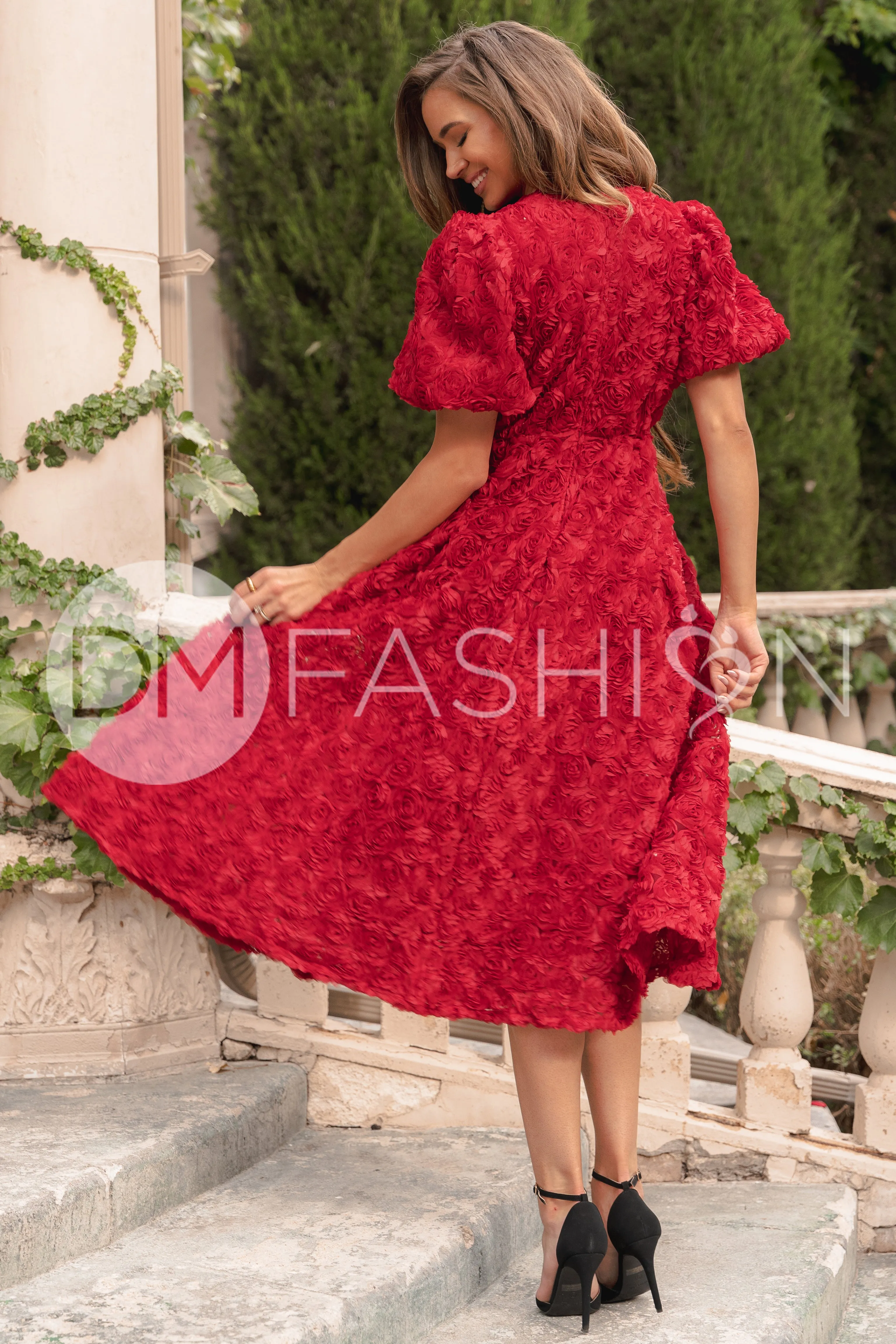 Briar Rose Red Midi Dress - DM EXCLUSIVE