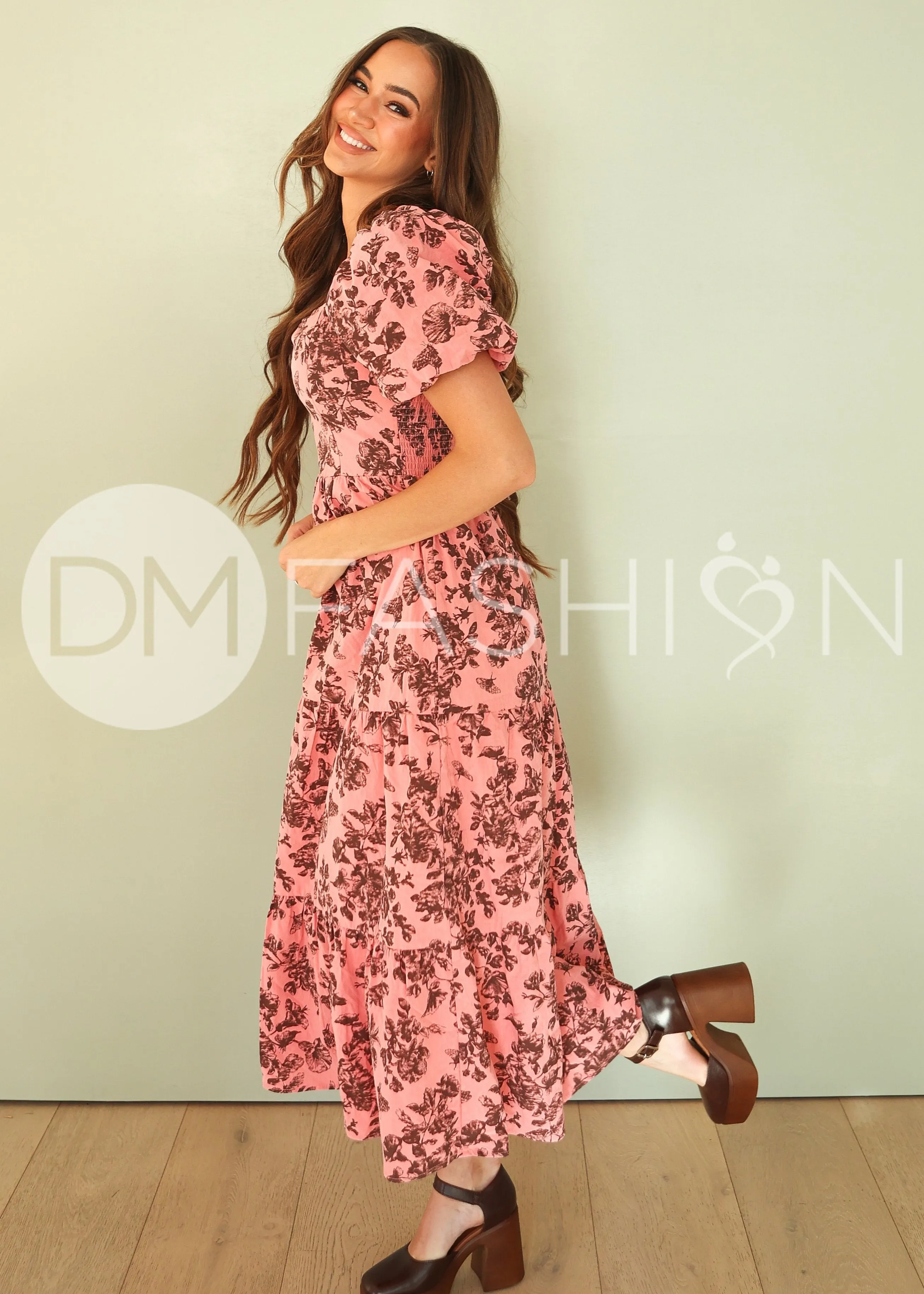 Cassidy Desert Rose Floral Dress - DM Exclusive - Maternity Friendly