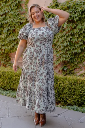 Cassidy Mineral Blue Floral Dress - DM Exclusive - Maternity Friendly