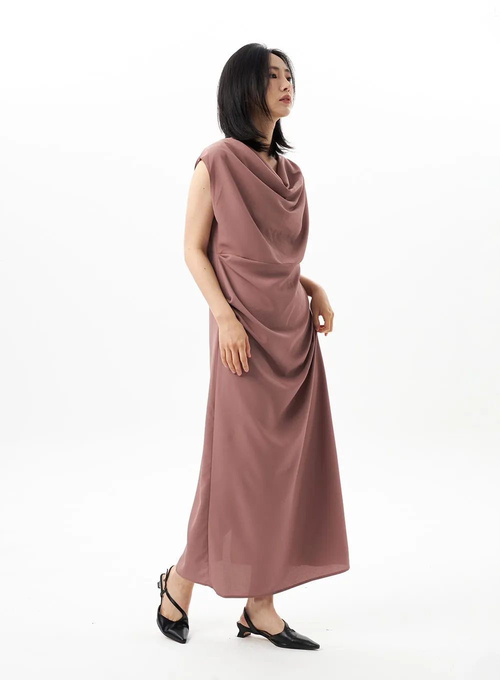 Cowl Neck Maxi Dress OU314