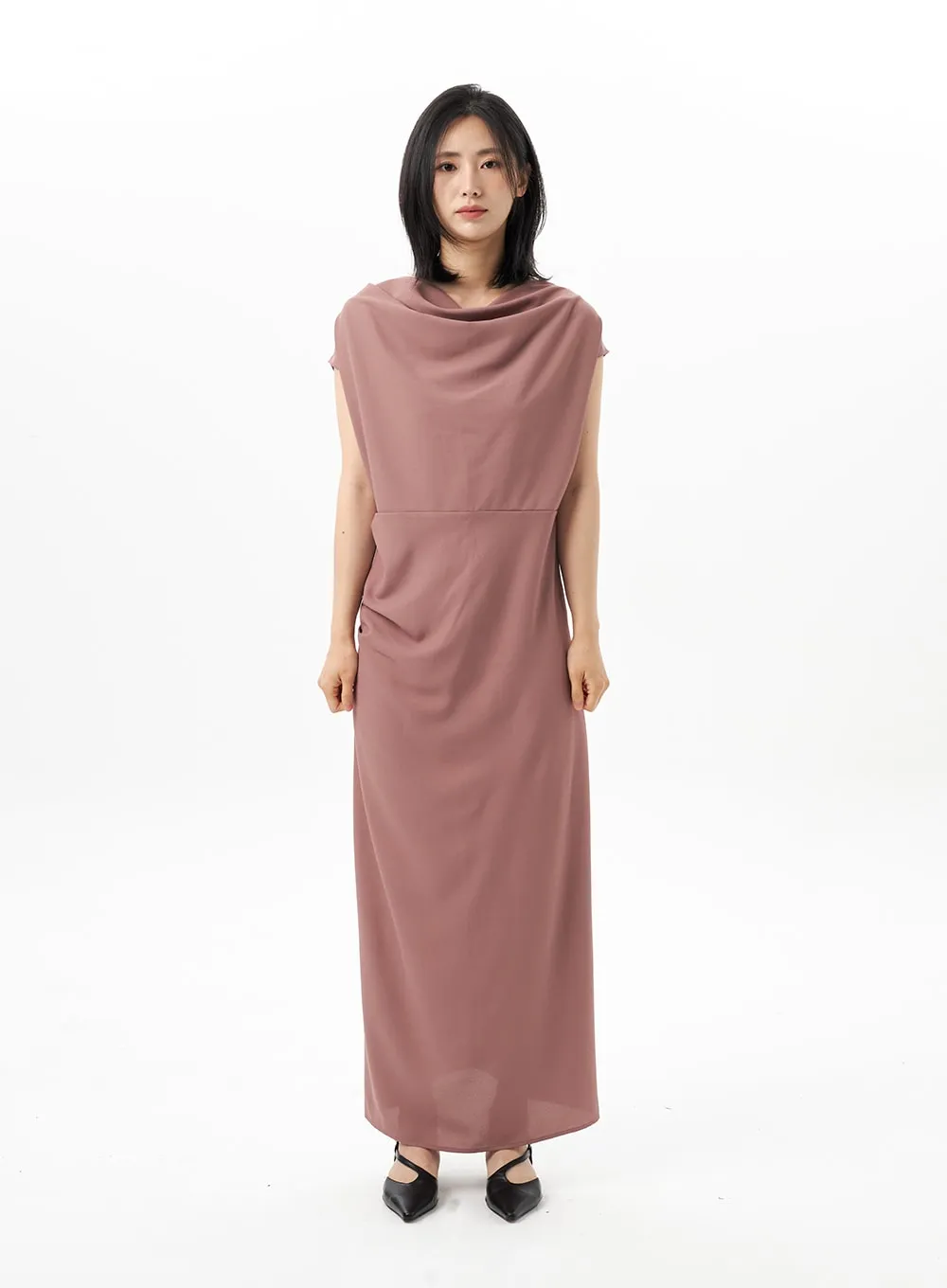 Cowl Neck Maxi Dress OU314