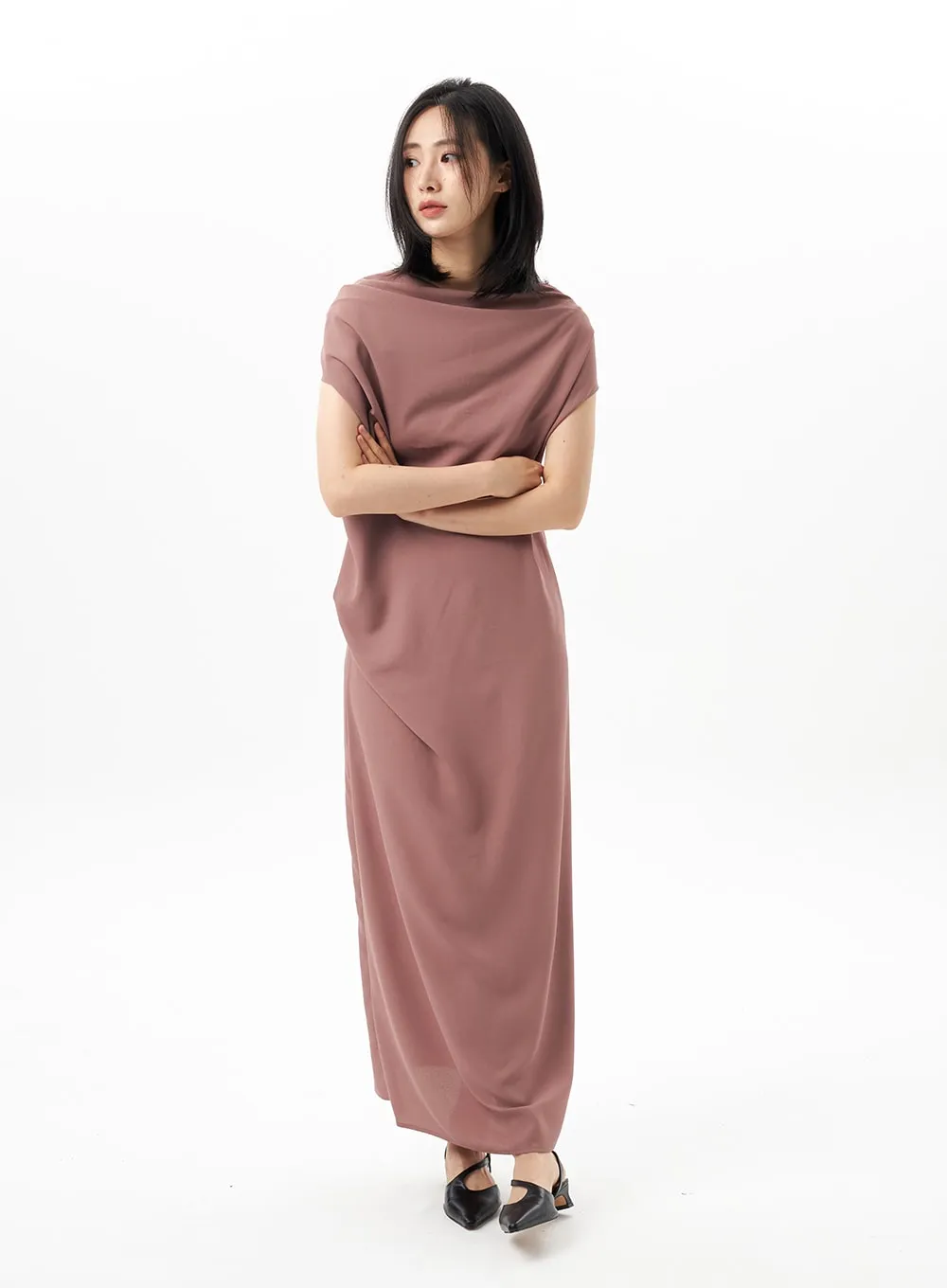 Cowl Neck Maxi Dress OU314