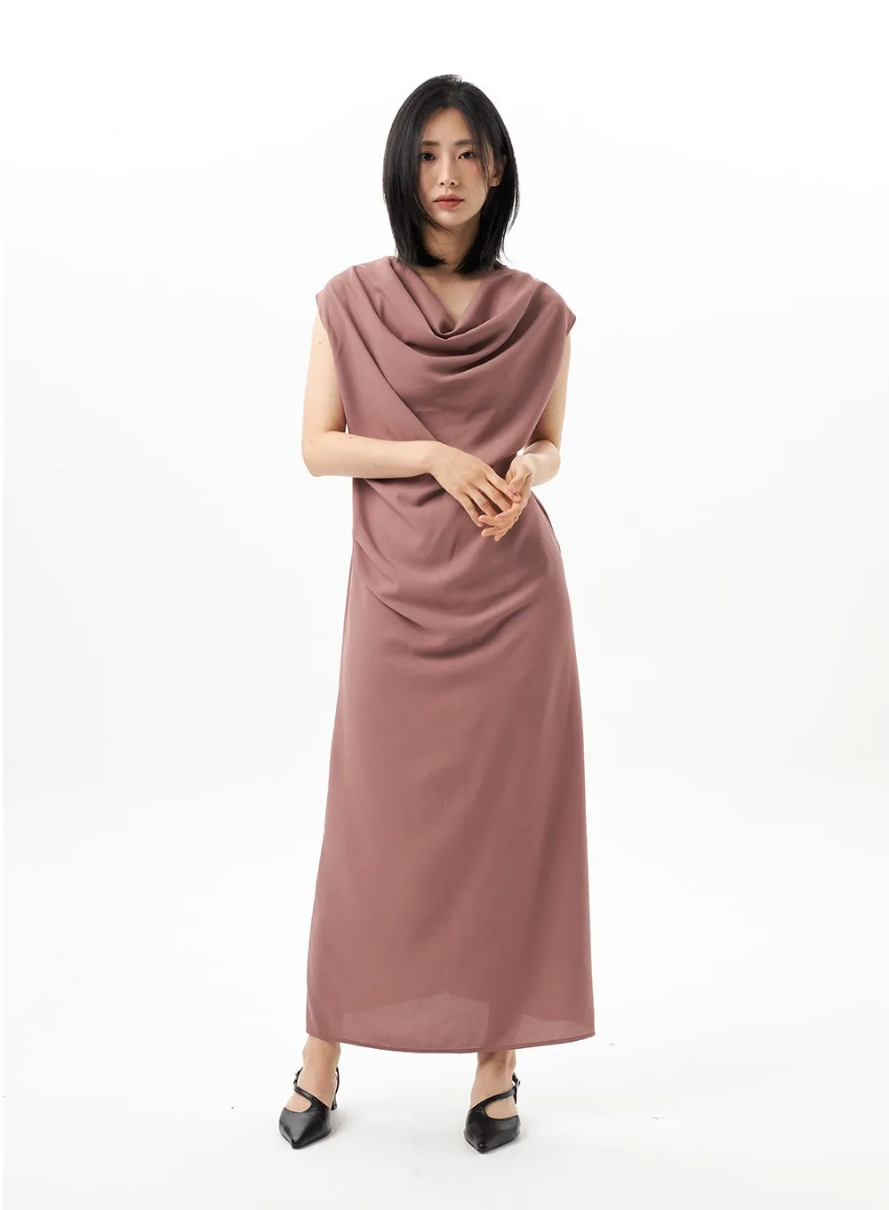 Cowl Neck Maxi Dress OU314