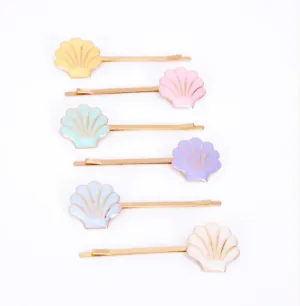 Enamel Shell Hair Slides