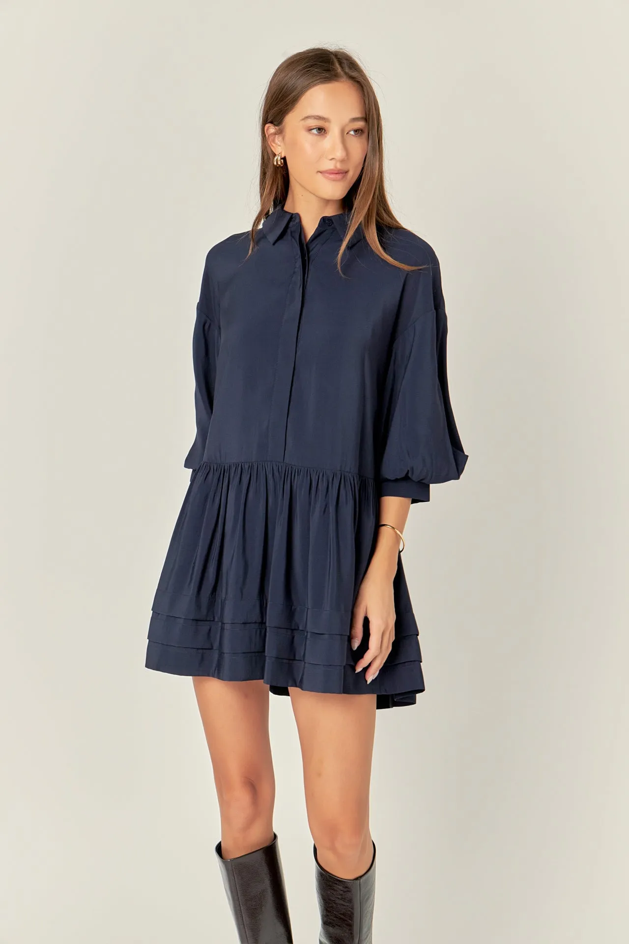 English Factory - Collared Drop Waist Dress