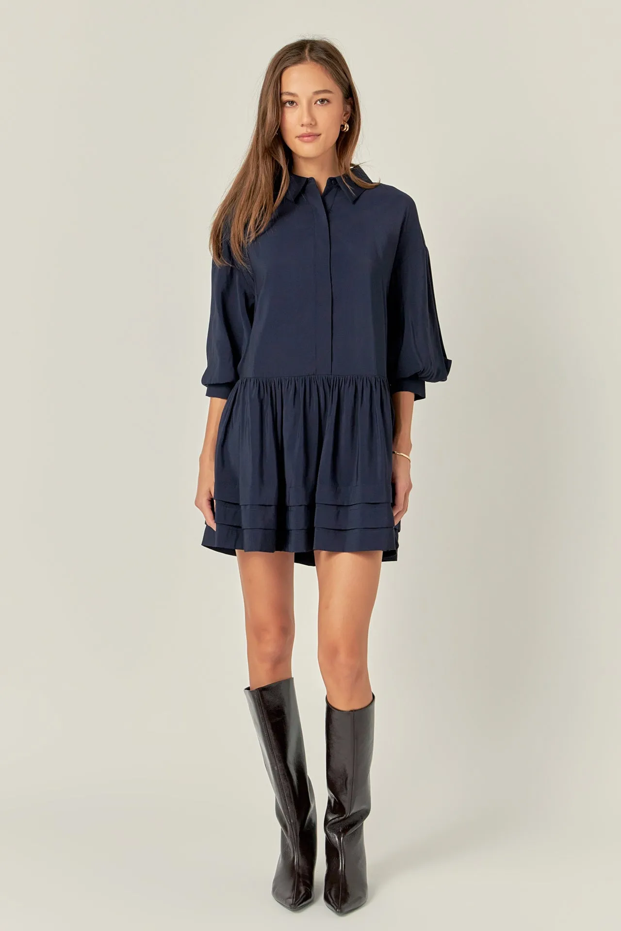 English Factory - Collared Drop Waist Dress