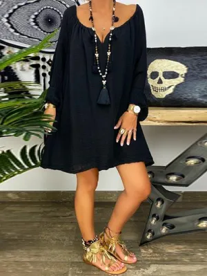 Fashion Skull Print Long Sleeve Dress