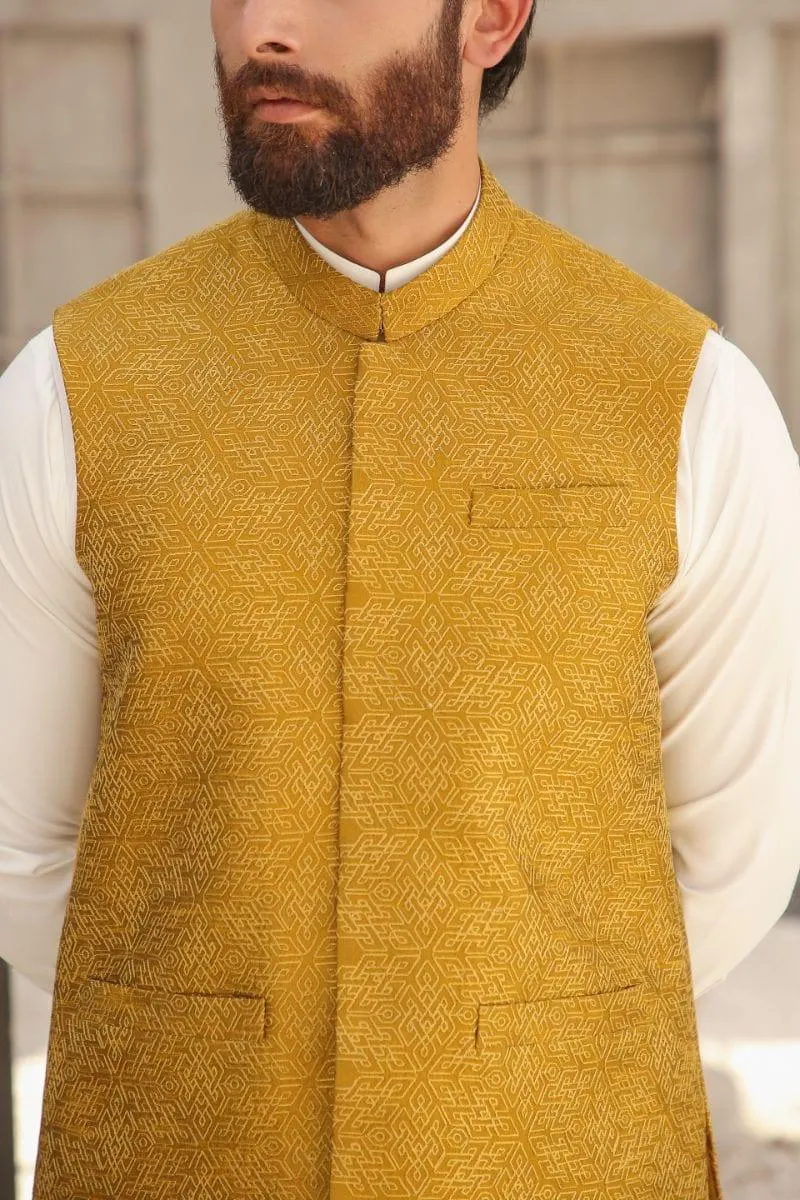 GEM GARMENTS - Lihaz - Band Collar - Mustard - Waistcoat - 1 Piece