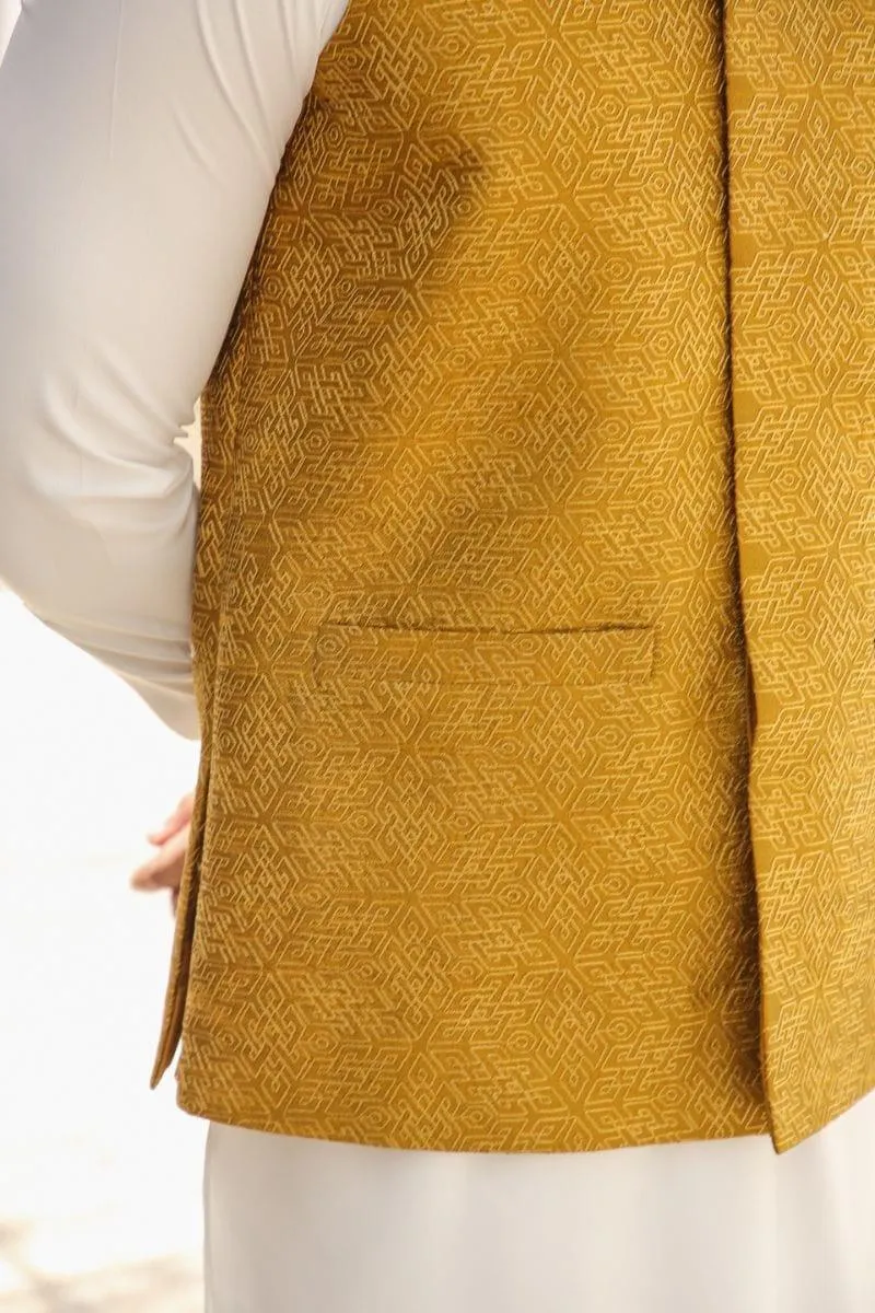 GEM GARMENTS - Lihaz - Band Collar - Mustard - Waistcoat - 1 Piece