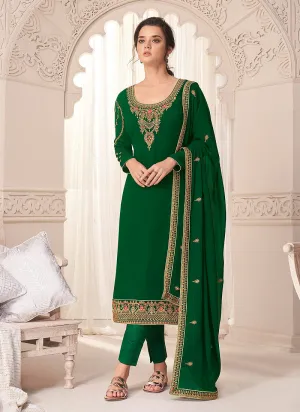 Green Embroidered Pakistani Salwar Kameez