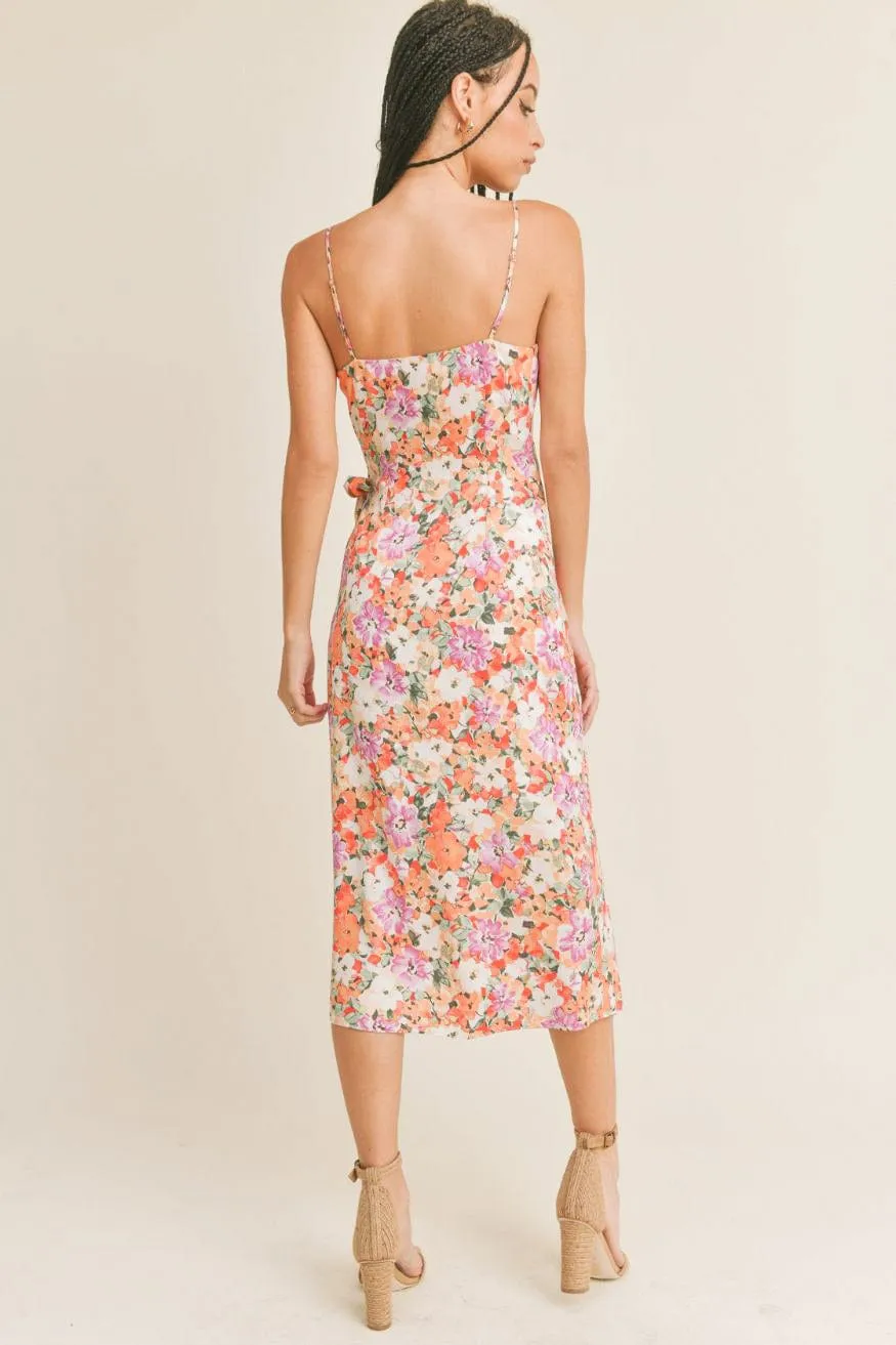 La Botánique Hawaiian Floral Midi Wrap Dress by Sage The Label