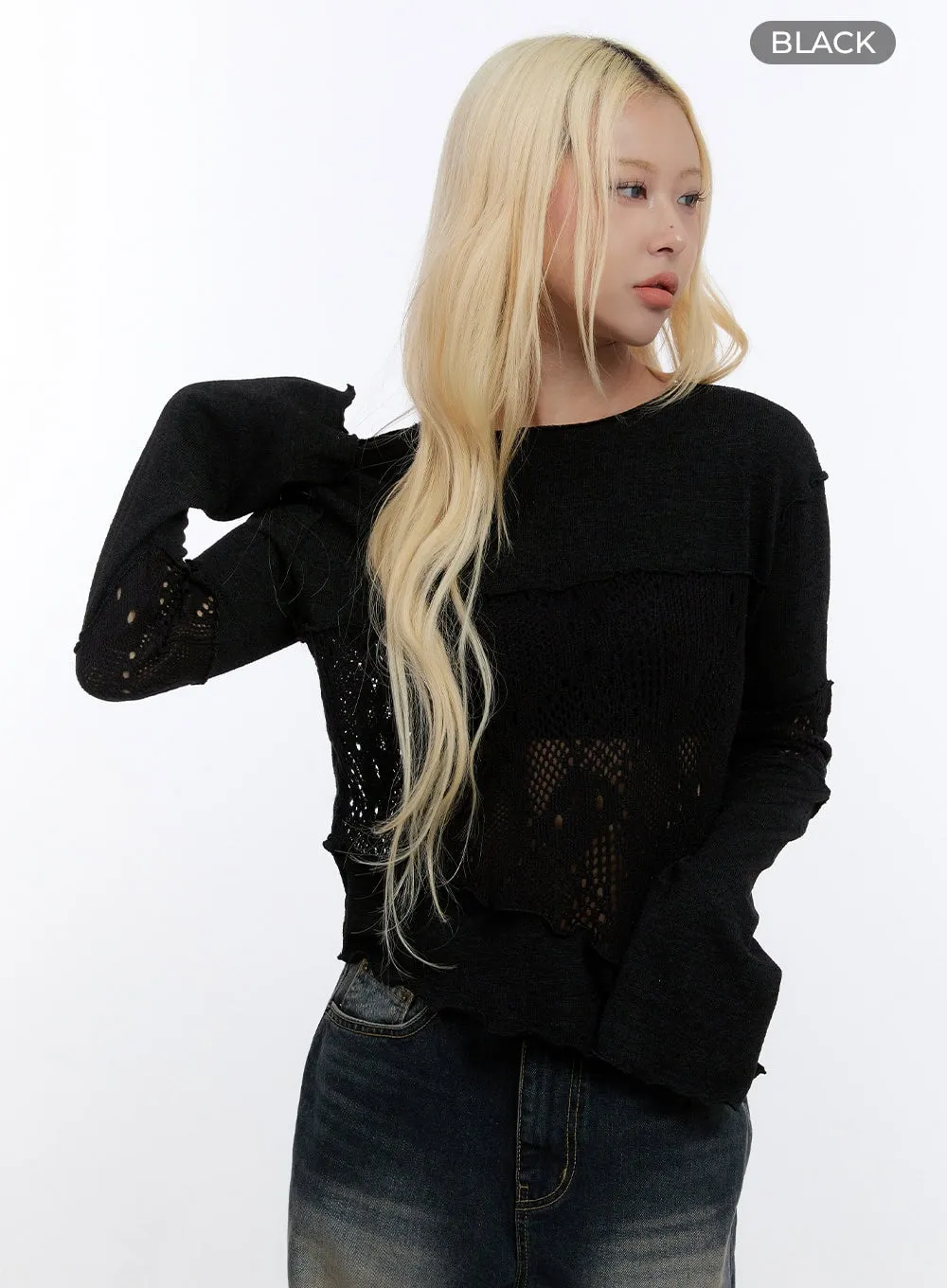 Lace Long Sleeve Knit CO422