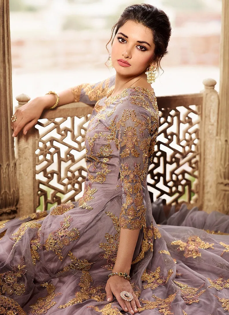 Light Purple Overall Embellished Anarkali Suit