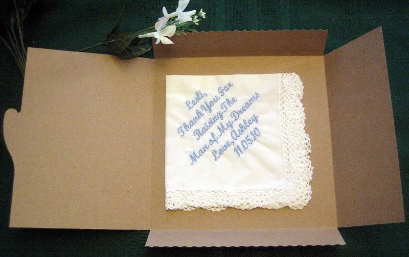 Mother of Bride in Spanish 120S Personalized Wedding Handkerchief