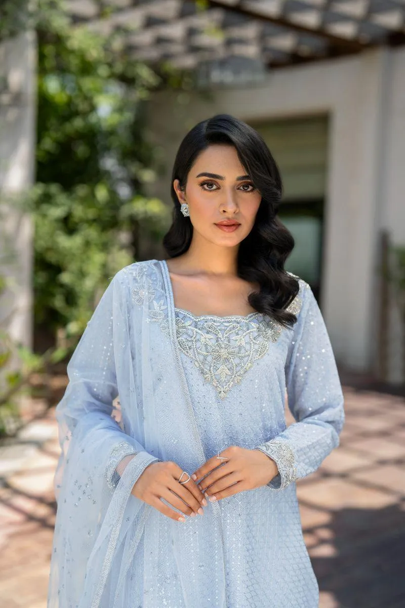 Natasha Kamal - Aster - light blue - Georgette lined with crepe de chin - 3 Piece