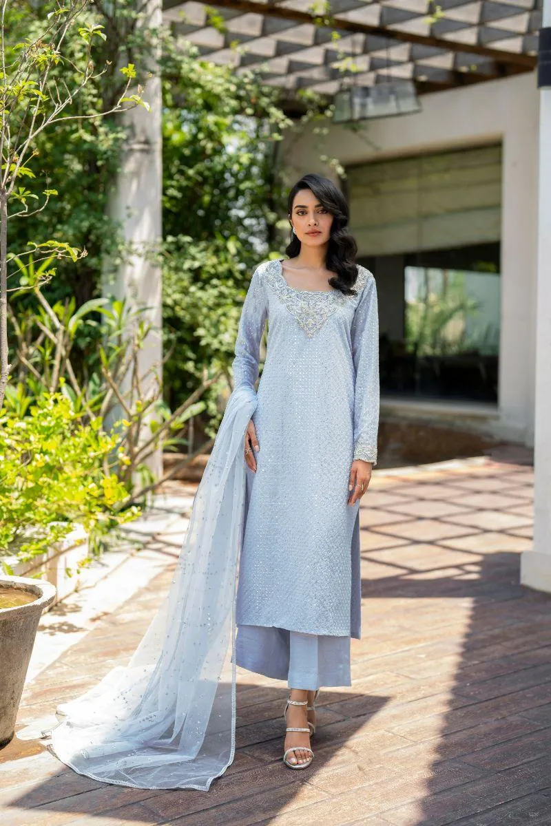 Natasha Kamal - Aster - light blue - Georgette lined with crepe de chin - 3 Piece