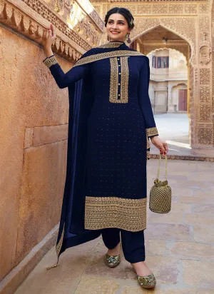 Navy Blue Embroidered Indian Salwar Kameez