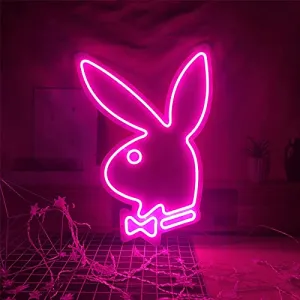 Neon Signs-USB Acrylic Lights Signs Indoor Bedroom Decor Wall Led Neon Sign Backdrop Flex 13.7×19.6 IN Bar Christmas Party Wedding Boy Living Room Shop Store Pink