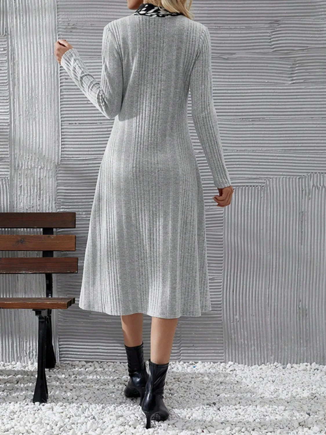 Office Long Sleeve Midi Dress