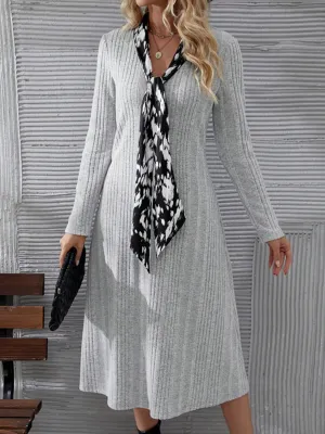 Office Long Sleeve Midi Dress