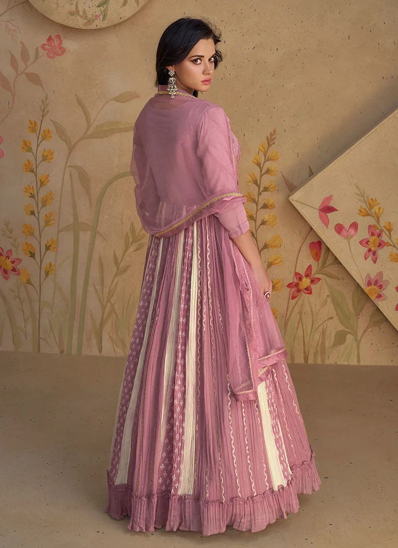 Pink Embroidery Designer Anarkali Dress