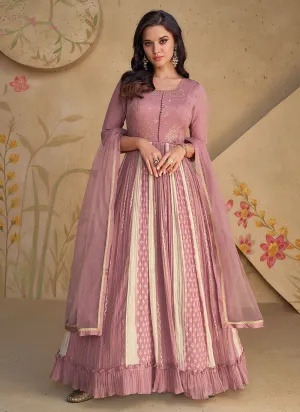 Pink Embroidery Designer Anarkali Dress