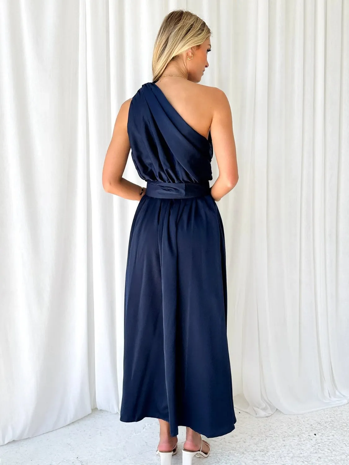 Ruched One Shoulder Resort Maxi Dress