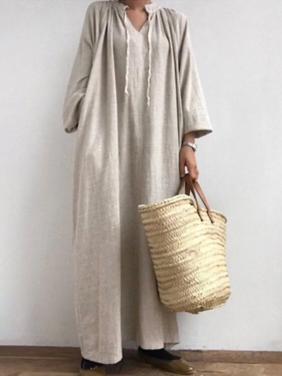 Solid Color Casual Loose Wild Dress