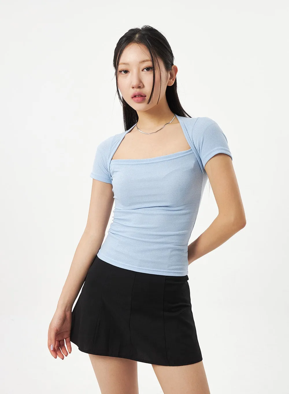 Square Neck Knit Tee CA320