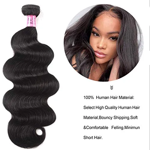 UNice Hair Icenu Series 8A Brazilian Body Wave Virgin Hair 1 Bundle, Raw Unprocessed 100% Virgin Human Hair Weave 95-100g/pc Natural Color (30)