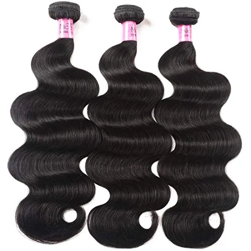 UNice Hair Icenu Series 8A Brazilian Body Wave Virgin Hair 1 Bundle, Raw Unprocessed 100% Virgin Human Hair Weave 95-100g/pc Natural Color (30)