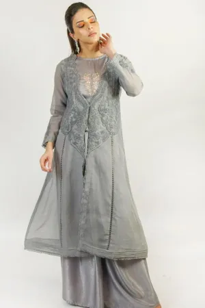 Urooj Atelier - Article 10 - STEEL GREY  - 3 Piece